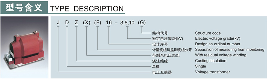 JDZ(X)(F)16-3,6,10(G)型電壓互感器型號(hào)說明